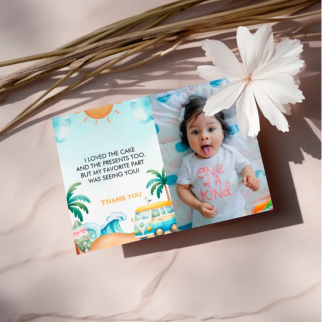 Tarjeta De Agradecimiento El grande, la foto del cumpleaños del surf (Subido por el creador)