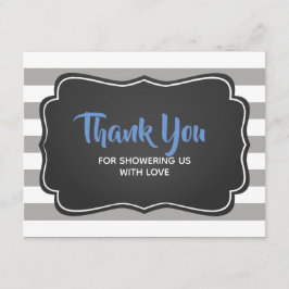 Tarjeta De Agradecimiento El gris azul de Baby Shower de los muchachos le