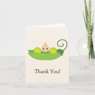 Tarjeta De Agradecimiento El guisante de olor verde Baby Shower le agradece