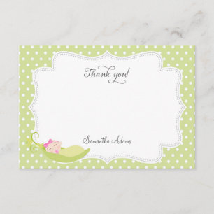 Tarjeta De Agradecimiento El guisante en una vaina le agradece cardar