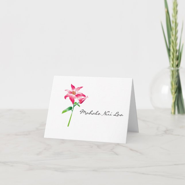 Tarjeta De Agradecimiento El Hawaiian le agradece cardar (Anverso)