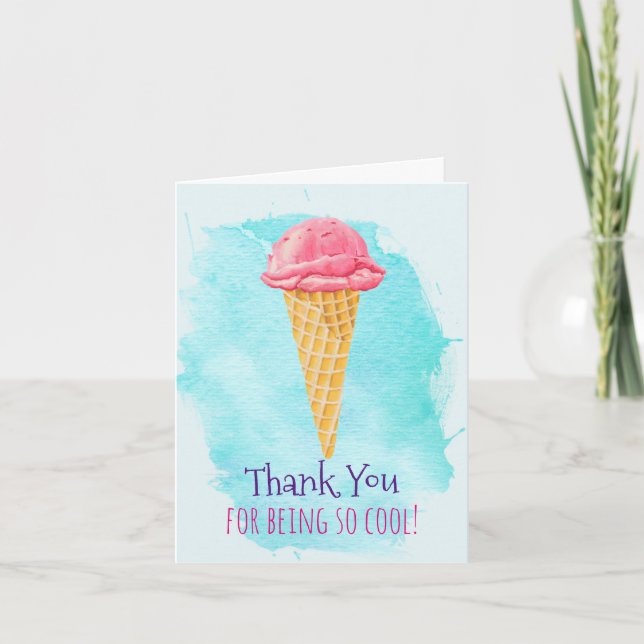Tarjeta De Agradecimiento El helado le agradece (Anverso)