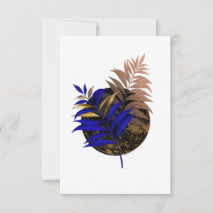 Tarjeta De Agradecimiento El helecho azul en círculo negro