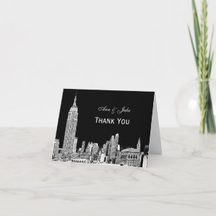 Tarjeta De Agradecimiento El horizonte 01 Etchd DIY BG de NYC colorea le