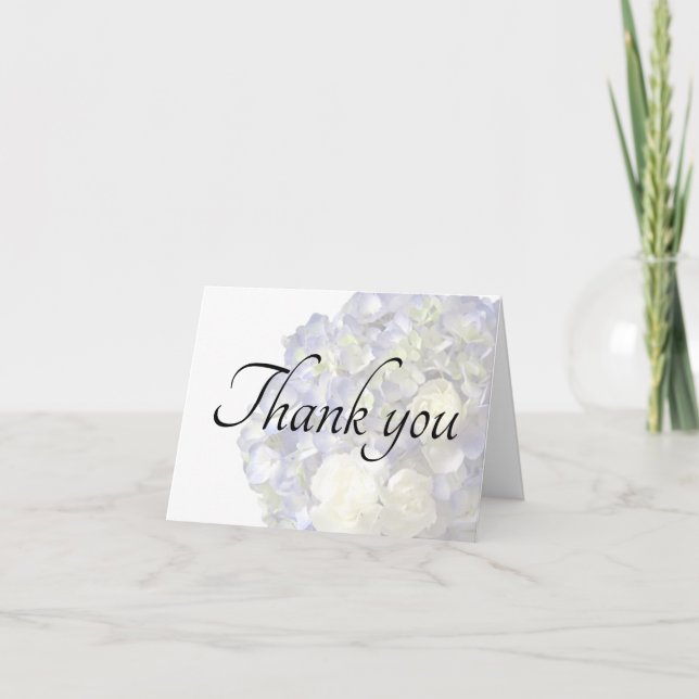 Tarjeta De Agradecimiento El hydrangea azul suave personalizable le agradece (Anverso)