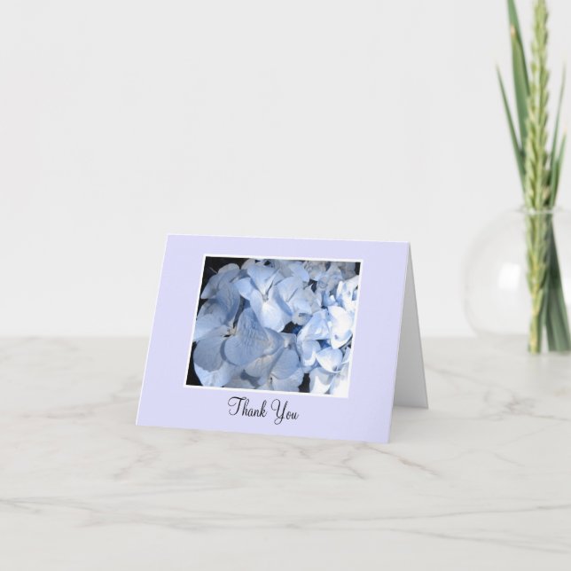 Tarjeta De Agradecimiento El Hydrangea de los azules cielos le agradece (Anverso)