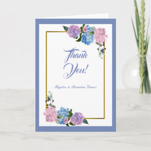 Tarjeta De Agradecimiento El Hydrangea elegante le agradece cardar