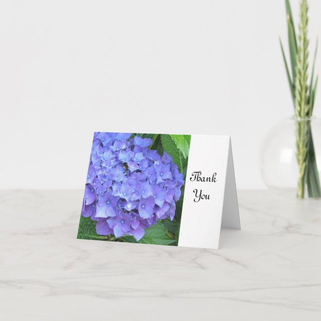 Tarjeta De Agradecimiento El Hydrangea púrpura le agradece (Anverso)