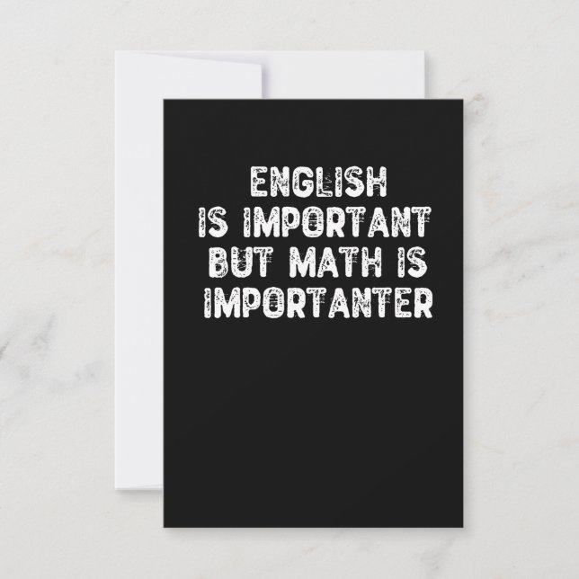 Tarjeta De Agradecimiento El inglés es importante, pero las matemáticas son  (Anverso)