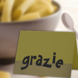 Tarjeta De Agradecimiento El italiano le agradece observar Grazie