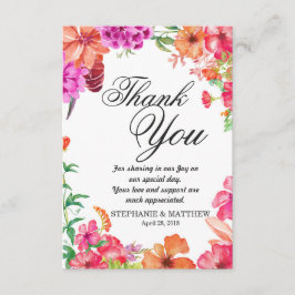 Tarjeta De Agradecimiento El jardín anaranjado rosado de la acuarela le