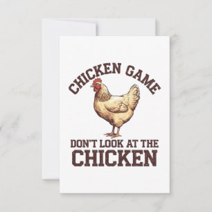 Tarjeta De Agradecimiento El juego del pollo no mira al pollo