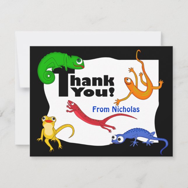 Tarjeta De Agradecimiento El lagarto tonto del salto le agradece observar (Anverso)