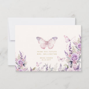 Tarjeta De Agradecimiento Él Le Da Mariposas Despedida de Soltera con Flores