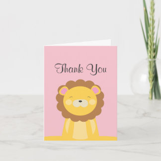 Tarjeta De Agradecimiento El león lindo le agradece cardar