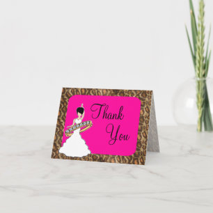 Tarjeta De Agradecimiento El leopardo de Fuscia nupcial le agradece cardar