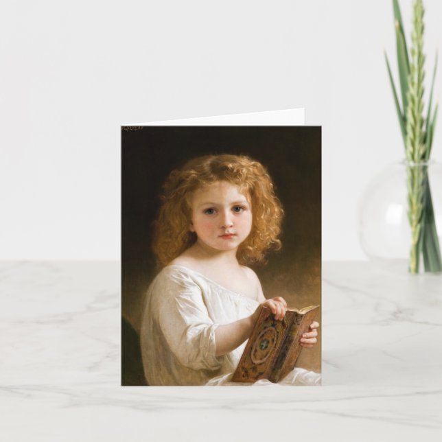 Tarjeta De Agradecimiento El libro de cuentos de William-Adolphe Bouguereau (Anverso)