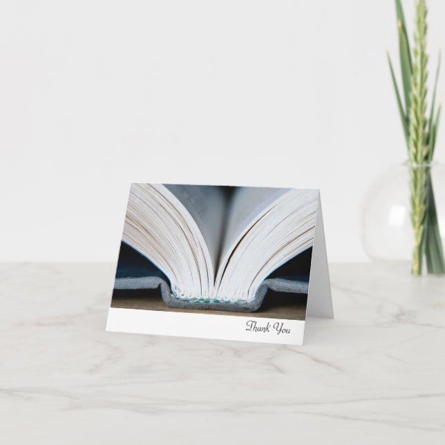 Tarjeta De Agradecimiento El libro le agradece cardar (Anverso)