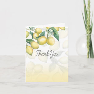 Tarjeta De Agradecimiento El limón ramifica el país blanco y amarillo