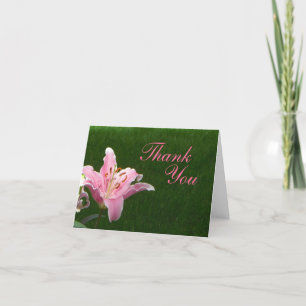 Tarjeta De Agradecimiento El lirio rosado le agradece