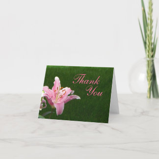 Tarjeta De Agradecimiento El lirio rosado le agradece