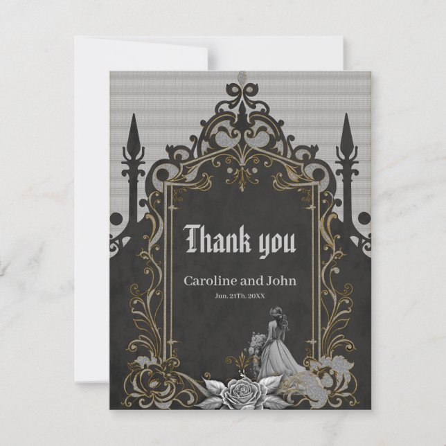 Tarjeta De Agradecimiento El lujo se encuentra con el romance. (Anverso)