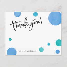 Tarjeta De Agradecimiento El lunar azul brillante Baby Shower le agradece