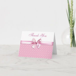 Tarjeta De Agradecimiento El lunar rosado bonito le agradece