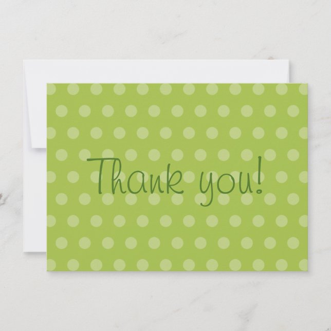 Tarjeta De Agradecimiento El lunar verde Baby Shower le agradece (Anverso)