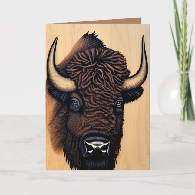 Tarjeta De Agradecimiento El Majestuoso Bison - Un Símbolo De Poder Y Libert (Anverso)