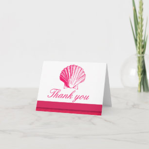 Tarjeta De Agradecimiento El mar color de rosa Shell le agradece las