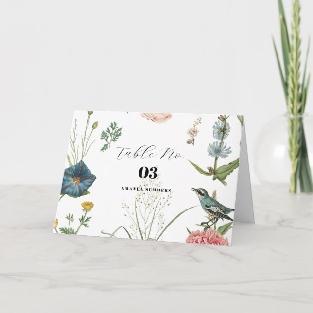 Tarjeta De Agradecimiento El marco del Whimsical Secret Garden Wildflowers (Anverso)