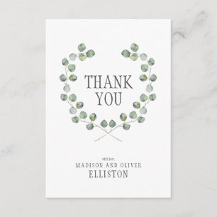 Tarjeta De Agradecimiento El marco el de la hoja del eucalipto de la