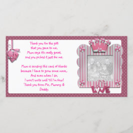 Tarjeta De Agradecimiento El marco rosado del candystripe le agradece cardar