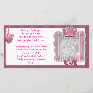 Tarjeta De Agradecimiento El marco rosado del candystripe le agradece cardar