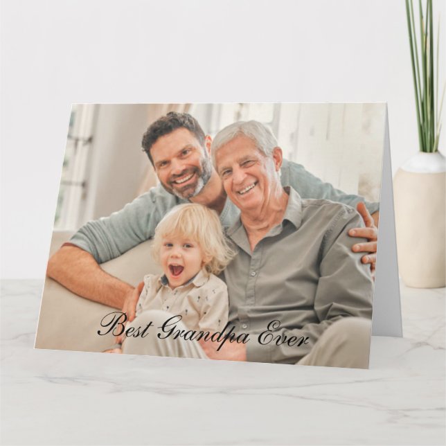 Tarjeta De Agradecimiento El mejor abuelo, papá, papá, papá. (Anverso)