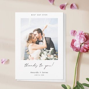 Tarjeta De Agradecimiento ¡El mejor día de todos gracias! Boda fotográfico m