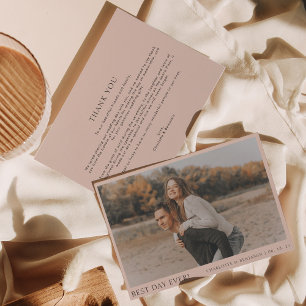 Tarjeta De Agradecimiento El mejor día del Boda en la historia del Boho Beig