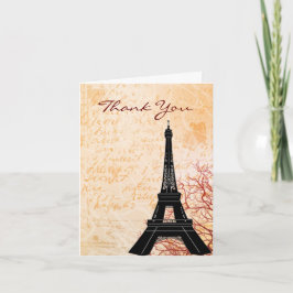 Tarjeta De Agradecimiento El melocotón de la torre Eiffel le agradece