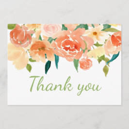 Tarjeta De Agradecimiento El melocotón el | floral Baby Shower le agradece