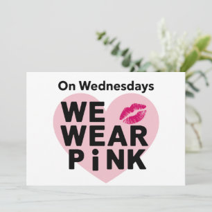 Tarjeta De Agradecimiento El miércoles nos ponemos rosa divertido día de San