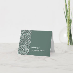 Tarjeta De Agradecimiento El modelo blanco verde del círculo de Deco le