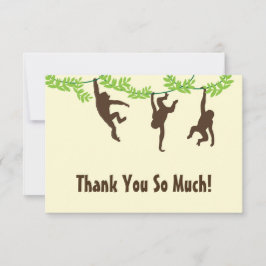 Tarjeta De Agradecimiento El mono colgante le agradece