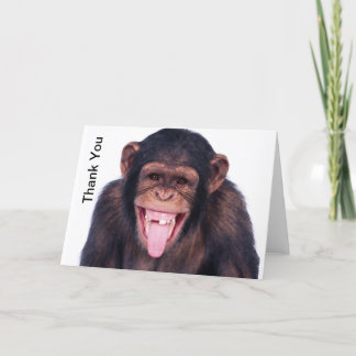 Tarjeta De Agradecimiento El mono de risa le agradece