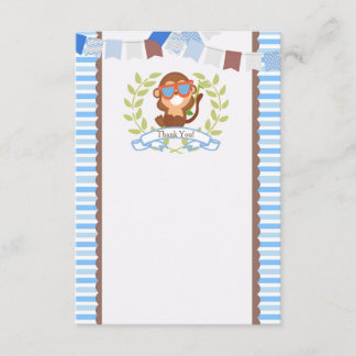 Tarjeta De Agradecimiento El mono le agradece cardar por cumpleaños o Baby