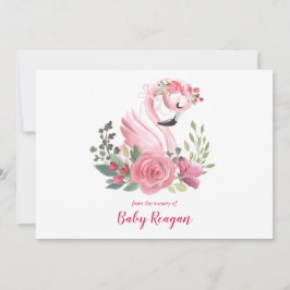 Tarjeta De Agradecimiento El monograma Baby Shower del cisne del cuarto de