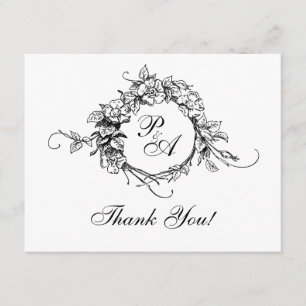 Tarjeta De Agradecimiento El monograma le agradece cardar