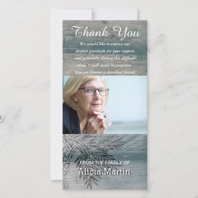 Tarjeta De Agradecimiento El monumento de la condolencia de la foto le (Anverso)