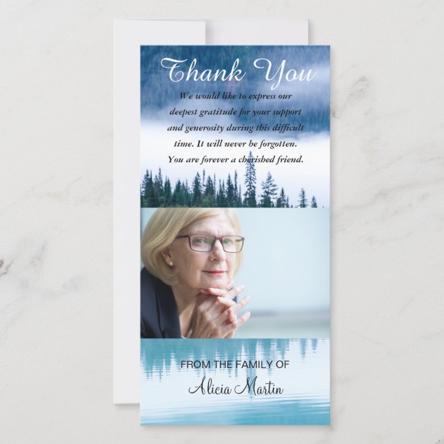 Tarjeta De Agradecimiento El monumento de la condolencia de la foto le (Anverso)