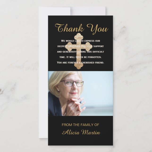 Tarjeta De Agradecimiento El monumento de la condolencia de la foto le (Anverso)